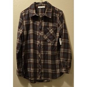 Becool Womens‎ Flannel Small Burgandy/Blue
